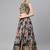Blue & Peach-Coloured Embellished Sequinned Semi-Stitched Lehenga & Unstitched Blouse