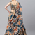 Blue & Peach-Coloured Embellished Sequinned Semi-Stitched Lehenga & Unstitched Blouse