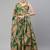 Green & Peach-Coloured Embellished Sequinned Semi-Stitched Lehenga & Unstitched Blouse