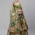 Green & Peach-Coloured Embellished Sequinned Semi-Stitched Lehenga & Unstitched Blouse