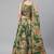 Green & Peach-Coloured Embellished Sequinned Semi-Stitched Lehenga & Unstitched Blouse