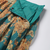 Turquoise & Peach-Coloured Embellished Sequinned  Lehenga & Unstitched Blouse