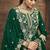 Green Embroidered  Silk Free Size Full Stitched Suit