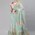 Blue & Peach-Coloured Embellished Sequinned  Lehenga & Unstitched Blouse