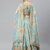 Blue & Peach-Coloured Embellished Sequinned  Lehenga & Unstitched Blouse