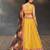 yellow & black dori zari sequins and thread embroidered georgette indian lehenga choli dress designs