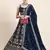Outstanding Navy Blue Floral Embroidered Georgette Sangeet Wear Lehenga Choli