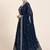 Outstanding Navy Blue Floral Embroidered Georgette Sangeet Wear Lehenga Choli