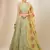 Pista Green Georgette Digital Print Zari Embroidered Sequins Lehenga Wedding Wear