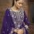 Purple Embroidered  Silk Free Size Full Stitched Suit