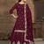 Maroon Embroidered  Silk Free Size Full Stitched Suit