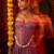 Pink georgette embroidered corset top with palazzo