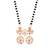 18k rose gold plated traditional single line american diamond pendant with black bead chain mangalsutra for women (d097)