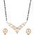 18k rose gold plated traditional single line american diamond pendant with black bead chain mangalsutra for women (d098)