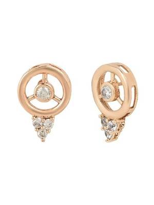 18k rose gold plated traditional single line american diamond pendant with black bead chain mangalsutra for women  4
