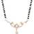 18k rose gold plated traditional single line american diamond pendant with black bead chain mangalsutra for women (d101)