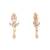 18k rose gold plated traditional single line american diamond pendant with black bead chain mangalsutra for women (d101)