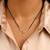 Rose gold plated traditional single line american diamond pendant with black bead chain mangalsutra for women (d102)