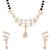 Rose gold plated traditional single line american diamond pendant with black bead chain mangalsutra for women (d102)