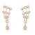 Rose gold plated traditional single line american diamond pendant with black bead chain mangalsutra for women (d102)