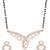 Rose gold plated traditional single line american diamond pendant with black bead chain mangalsutra for women (d103)