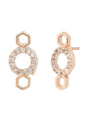 Rose gold plated traditional single line american diamond pendant with black bead chain mangalsutra for women  5