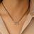 Rose gold plated traditional single line american diamond pendant with black bead chain mangalsutra for women (d104)