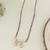 Rose gold plated traditional single line american diamond pendant with black bead chain mangalsutra for women (d104)