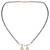 Rose gold plated traditional single line american diamond pendant with black bead chain mangalsutra for women (d104)
