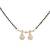Rose gold plated traditional single line american diamond pendant with black bead chain mangalsutra for women (d104)