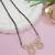 Rose gold plated traditional single line american diamond pendant with black bead chain mangalsutra for women (d105)
