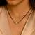 Rose gold plated traditional single line american diamond pendant with black bead chain mangalsutra for women (d106)