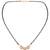 Rose gold plated traditional single line american diamond pendant with black bead chain mangalsutra for women (d106)