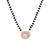 Rose gold plated traditional single line american diamond pendant with black bead chain mangalsutra for women (oval)