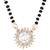 Rose gold plated traditional single line american diamond black bead chain mangalsutra for women (d116)