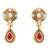 Gold plated traditional studded pendant & black bead chain mangalsutra with earrings for women (d121)