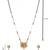 Gold plated traditional studded pendant & black bead chain mangalsutra with earrings for women (d121)