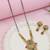 Gold plated traditional studded pendant & black bead chain mangalsutra with earrings for women (d122)