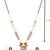 Gold plated traditional studded pendant & black bead chain mangalsutra with earrings for women (d125)