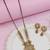 Gold plated traditional studded pendant & black bead chain mangalsutra with earrings for women (d127)