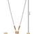 Gold plated traditional studded pendant & black bead chain mangalsutra with earrings for women (d127)