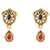 Gold plated traditional antique pendant & black bead chain mangalsutra with earrings for women (d128)