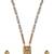 Gold plated traditional studded pendant & black bead chain mangalsutra with earrings for women (d129)