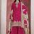 Rani pink embroidered chinon sharara-full stitched free size