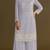 Lavender heavy chinon semi stitched suit with embroidery bits work