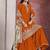 Orange  embroidered chinon sharara-full stitched free size
