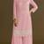 Baby pink heavy chinon semi stitched suit with embroidery bits work