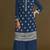 Navy blue heavy chinon semi stitched suit with embroidery bits work