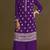 Violet heavy chinon semi stitched suit with embroidery bits work