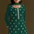 Dark green heavy chinon semi stitched suit with embroidery bits work